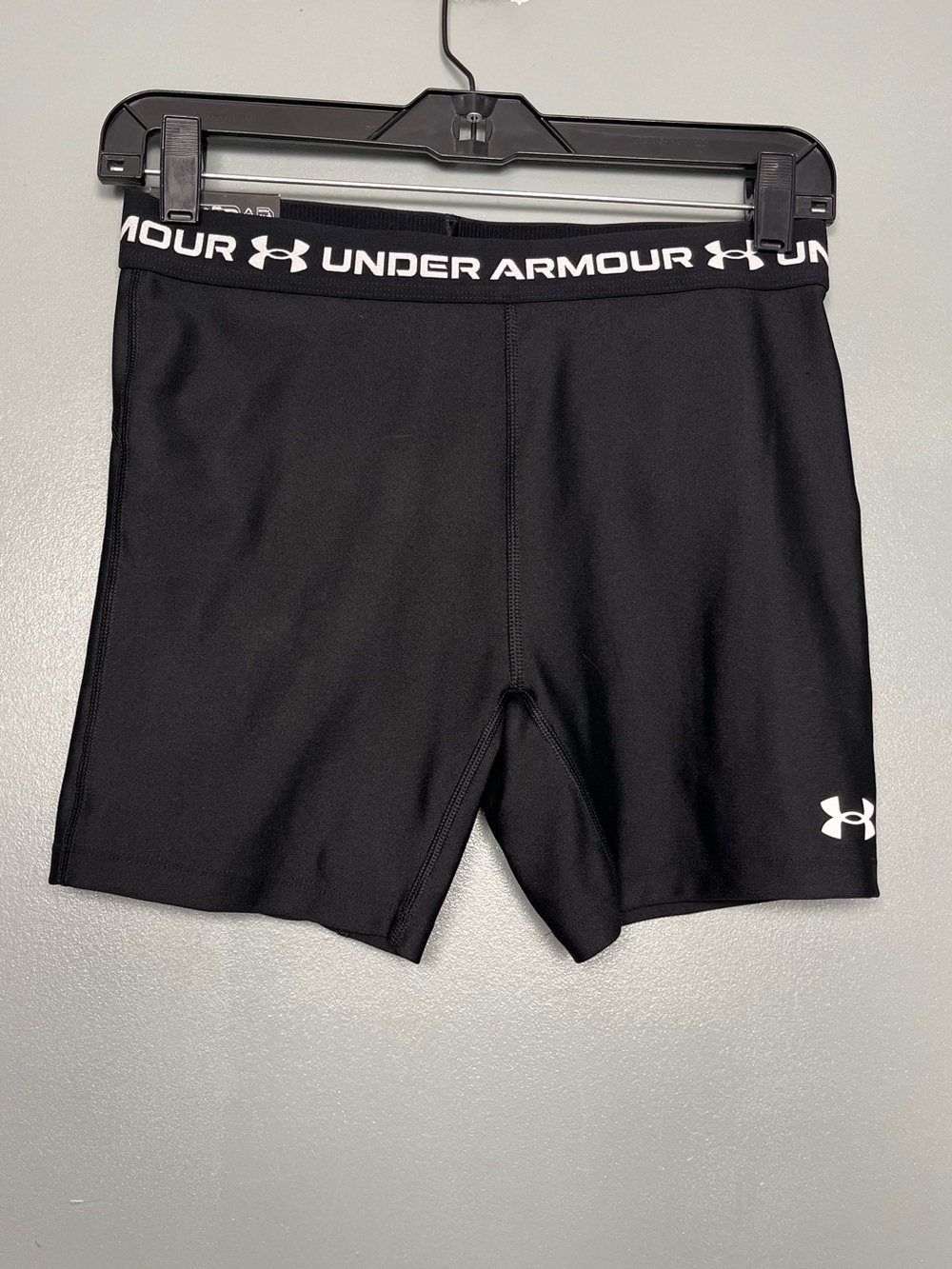 Under Armour Women’s Compression Shorts HeatGear Middy Mid Rise Black Size M